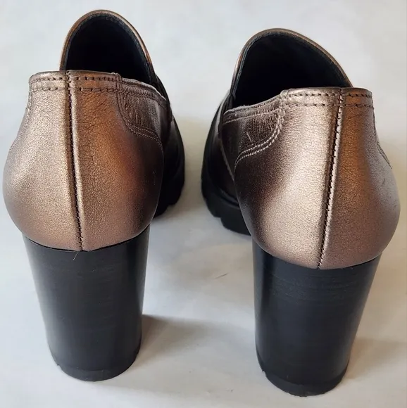 New! || PAUL GREEN || Nina bronze loafer, stacked heel, size 8