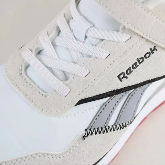 NEW Reebok Kids' Classic Nylon Athletic Low TopShoes White Grey Red