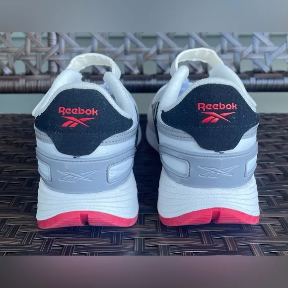 NEW Reebok Kids' Classic Nylon Athletic Low TopShoes White Grey Red