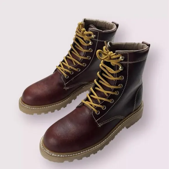NEW REGA Mexico Men's Size 8.5 Lace Up Work Boots Red Leather Composite Toe