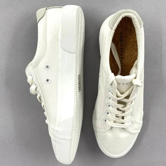 New Republic Madison Canvas Fashion Sneakers Triple White Women's Size 8 low top