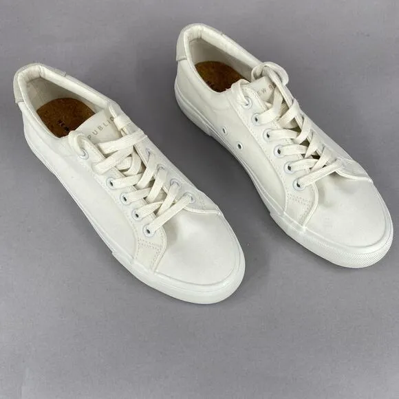 New Republic Madison Canvas Fashion Sneakers Triple White Women's Size 8 low top
