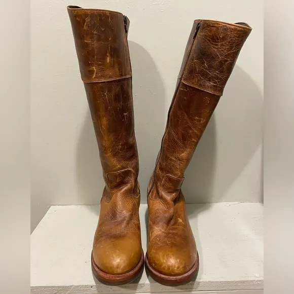 New Sonora Women’s Brown Leather Distressed Riding Boots
