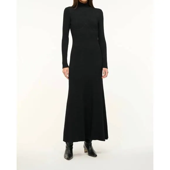 NEW STAUD obsidian maxi dress in black