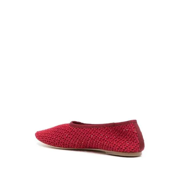 NEW STAUD women's alba ballet flat in red crochet