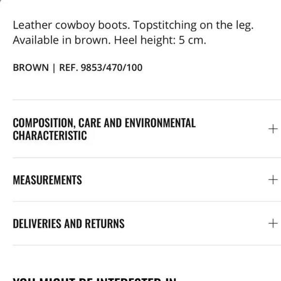 NEW Stradivarius leather cowboy boots 9853/470