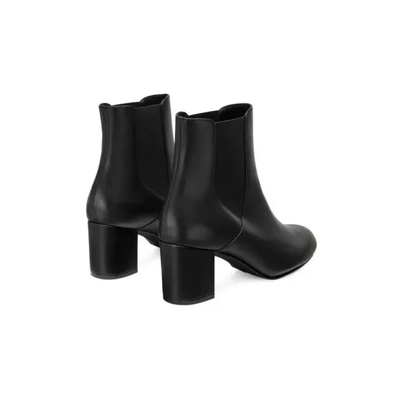 NEW Stuart Weitzman 60MM Yuliana Block Heel Leather Chelsea Boots SIZE 5.5