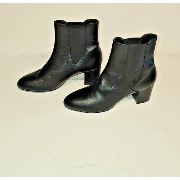 NEW Stuart Weitzman 60MM Yuliana Block Heel Leather Chelsea Boots SIZE 5.5