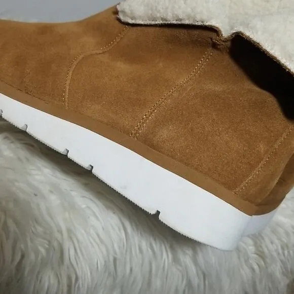 NEW! Susina Brown Suede Faux Shearling Ankle Boots