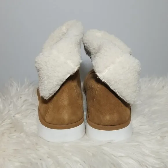 NEW! Susina Brown Suede Faux Shearling Ankle Boots
