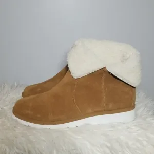 NEW! Susina Brown Suede Faux Shearling Ankle Boots
