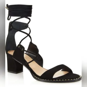 NEW! Tamara Mellon, Black Suede Dare Sandals 55mm, Size 35, NIB