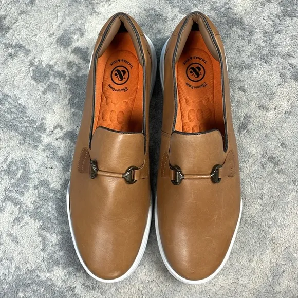 New Thomas &amp; Vine Dane Horsebit Loafers Sneakers Brown Leather Lightweight 13