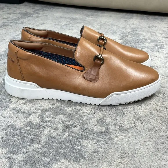 New Thomas &amp; Vine Dane Horsebit Loafers Sneakers Brown Leather Lightweight 13