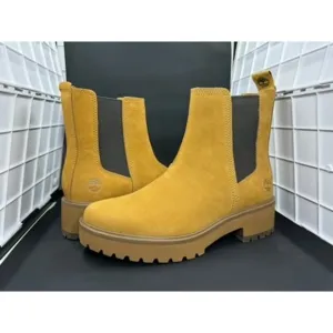NEW Timberland Slip On Boots,  Cortina Valley, Chelsea ,Tan Suede,  7,Chunk Heel