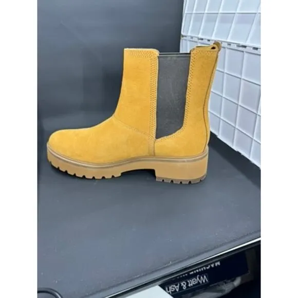 NEW Timberland Slip On Boots,  Cortina Valley, Chelsea ,Tan Suede,  7,Chunk Heel