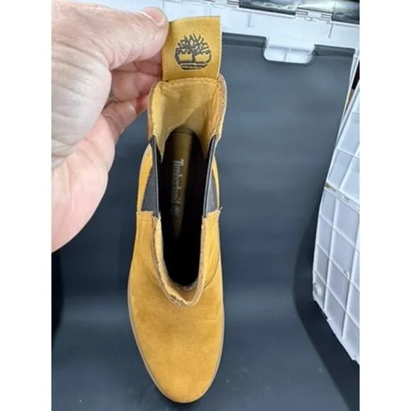NEW Timberland Slip On Boots,  Cortina Valley, Chelsea ,Tan Suede,  7,Chunk Heel