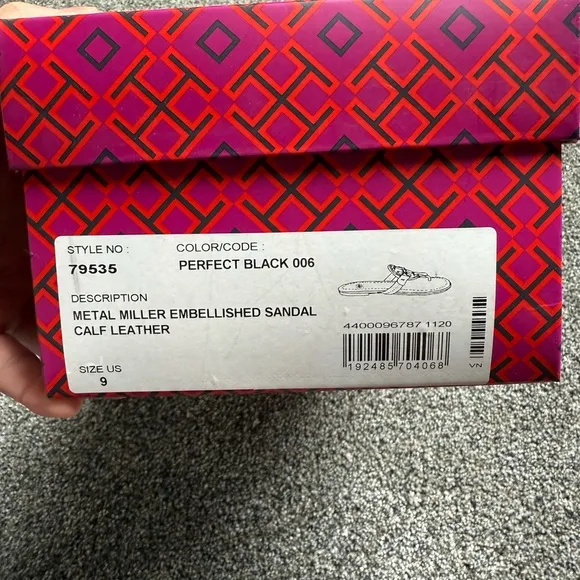 NEW!! Tory Burch Black Pave Miller Sandals