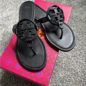 NEW!! Tory Burch Black Pave Miller Sandals
