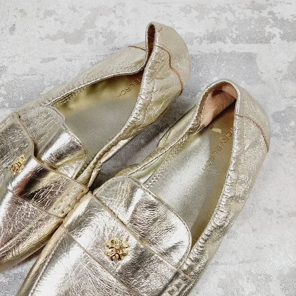 New Tory Burch Classic Spark Gold Loafer  B645