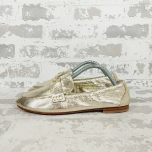 New Tory Burch Classic Spark Gold Loafer  B645