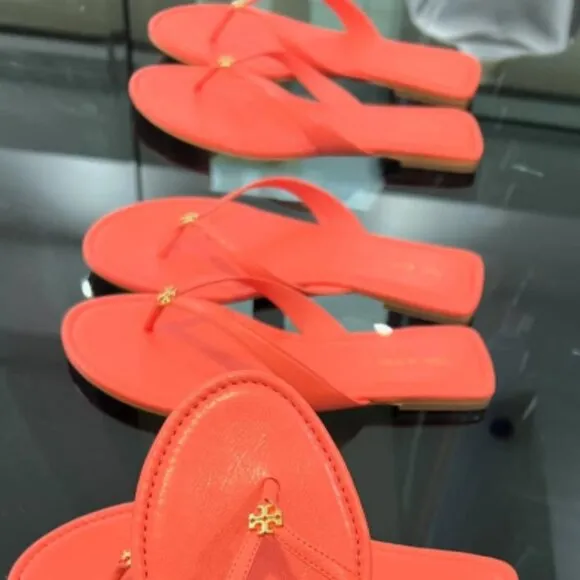 NEW TORY BURCH Leather Classic Sandals coral crush for women 252