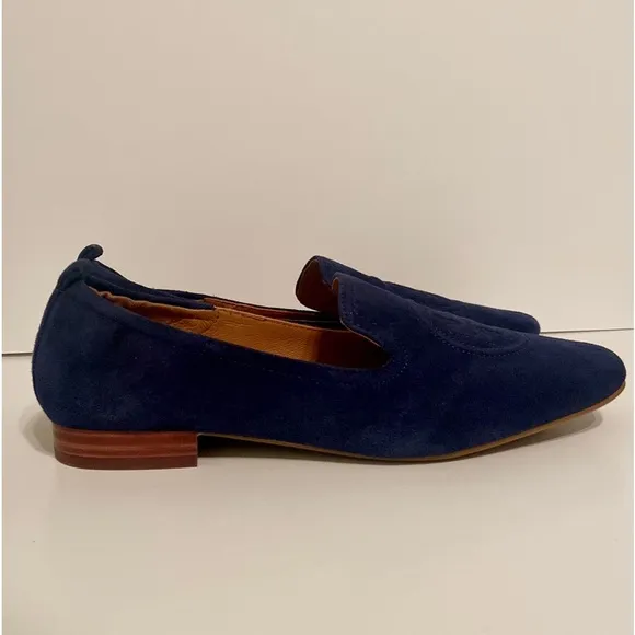 New Tory Burch Leigh Blue Suede Loafers Size 7