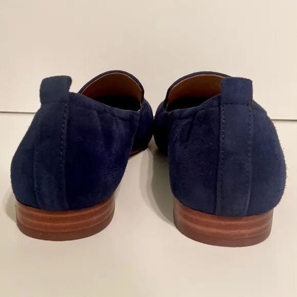 New Tory Burch Leigh Blue Suede Loafers Size 7
