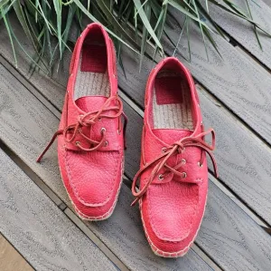 New Tory Burch red leather loafers