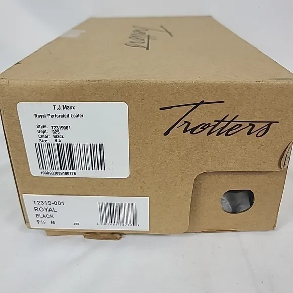 NEW Trotters Women's Royal Perforated Leather Loafers Black Size 9.5 NIB