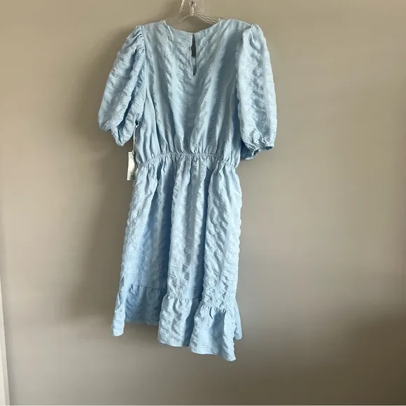 NEW Tuckernuck HYACINTH HOUSE Blue Textured Emersyn Mini Dress Women's Large