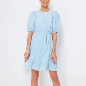 NEW Tuckernuck HYACINTH HOUSE Blue Textured Emersyn Mini Dress Women's Large