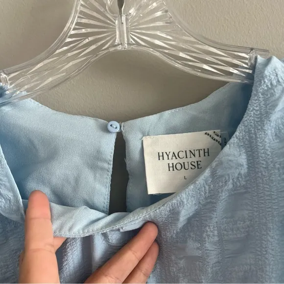 NEW Tuckernuck HYACINTH HOUSE Blue Textured Emersyn Mini Dress Women's Large