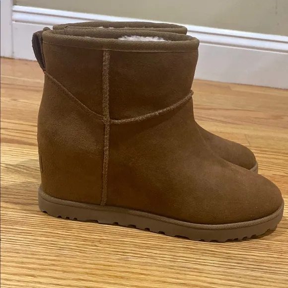New UGG Classic Femme Wedge Brown Tan Boots