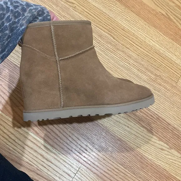New UGG Classic Femme Wedge Brown Tan Boots