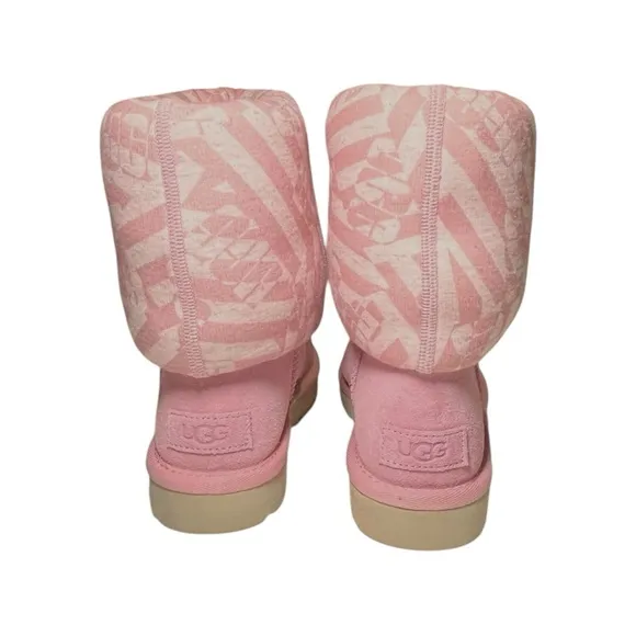 NEW UGG Classic Short Jersey Stripe Blush Boots - Women’s Size 6