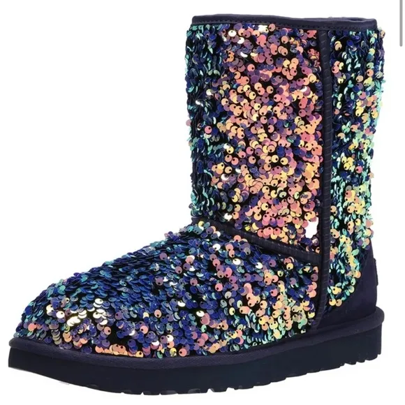 NEW UGG Classic Short Stellar Sequin Boots 7