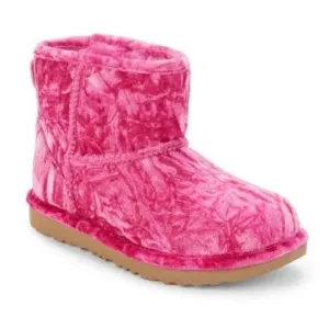 NEW!!! UGG NEW Classic Mini II Boots Kids Hot Pink‎ Crushed Velvet Size 6