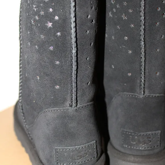 NEW UGG STARGIRL CLASSIC SHORT‎ BLACK BOOTS 6