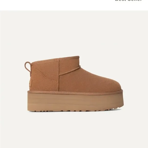 NEW UGG Women’s Classic Ultra Mini Platform Boots in Chestnut Brown size 7