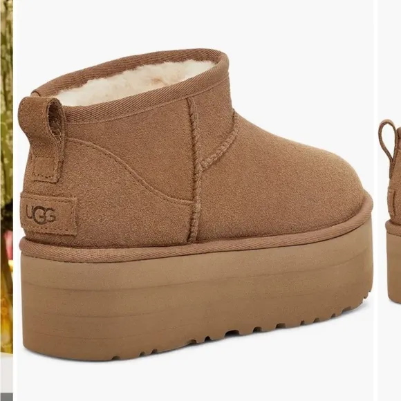 NEW UGG Women’s Classic Ultra Mini Platform Boots in Chestnut Brown size 7