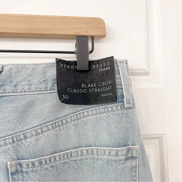 NEW Veronica Beard Jeans Blake Crop Classic Straight Aire