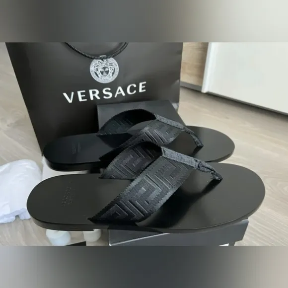 NEW Versace Leather Sandals, Size 9.5 US