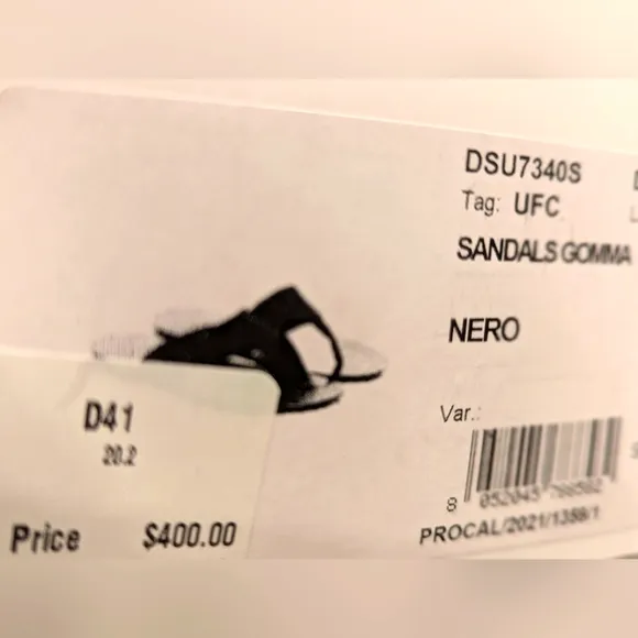 NEW Versace Leather Sandals, Size 9.5 US