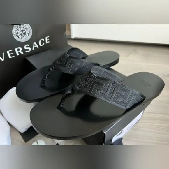 NEW Versace Leather Sandals, Size 9.5 US
