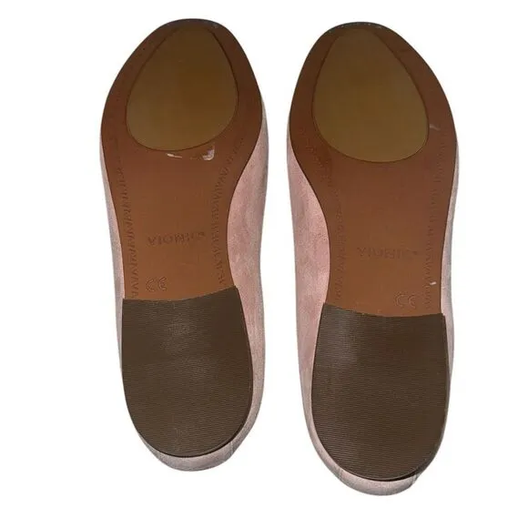 NEW VIONIC women's willa flat loafers in peach  suede