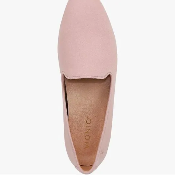NEW VIONIC women's willa flat loafers in peach  suede