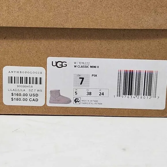 New women's 7 Ugg (from Anthropologie) Classic Mini II Boots in Pale Smoke