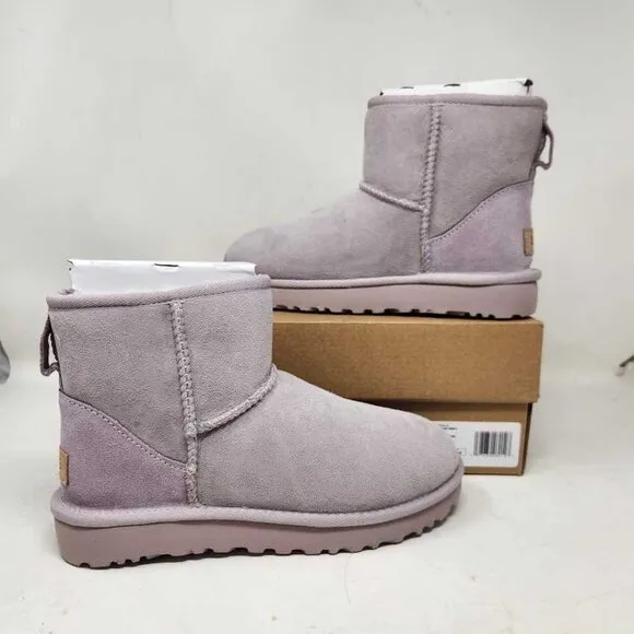 New women's 7 Ugg (from Anthropologie) Classic Mini II Boots in Pale Smoke