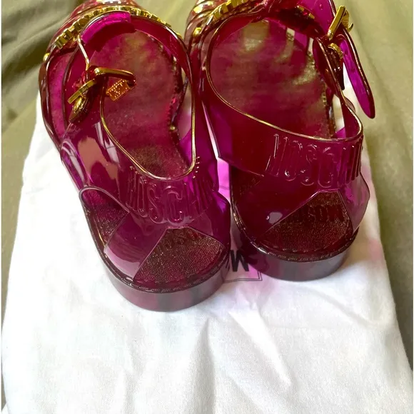 New Women’s Moschino flat jelly sandals size 10US/40EU